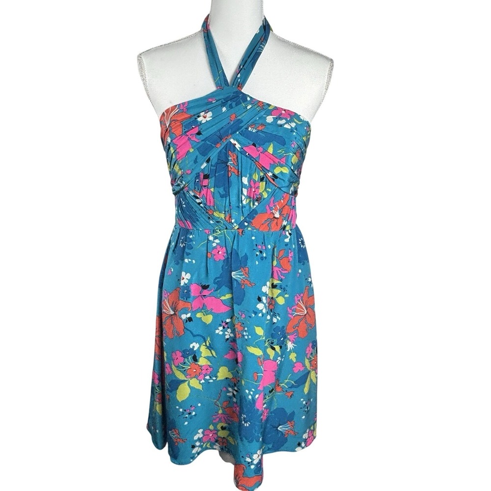Shoshanna 100% Silk Floral Mini Dress 6 Tropical Bright Resort‎ Spring Festival